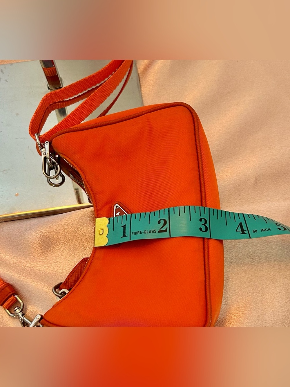 Auth. Prada Orange Tessuto Nylon MINI Bag - Picture 15 of 15